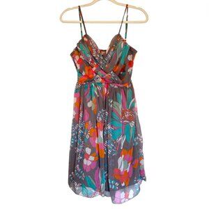 Pura Vida Blue and Orange Wrap Tie Front Sundress Size 6